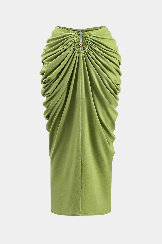 Verde Draped Sarong Skirt