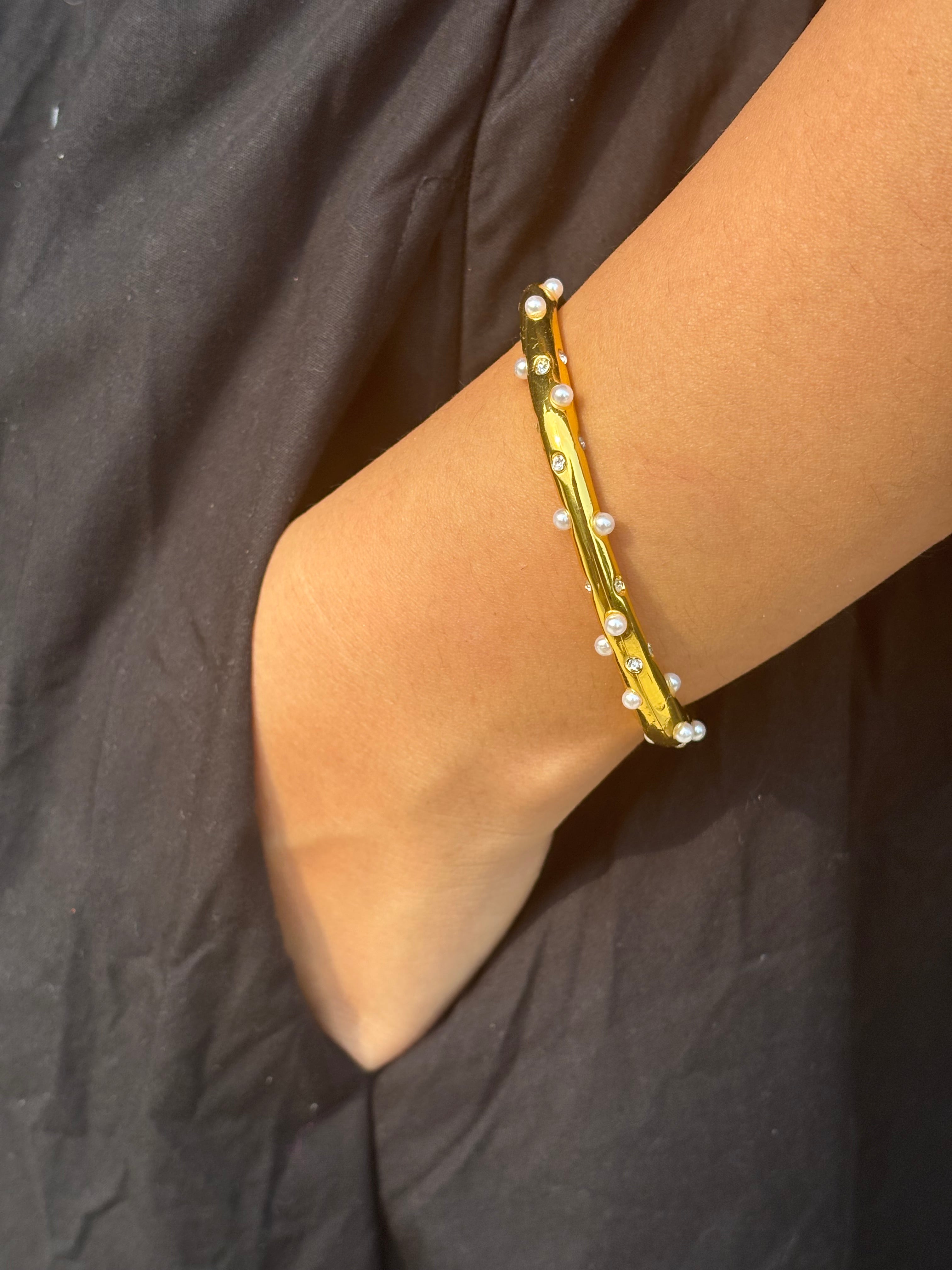Golden Pearl Bangle